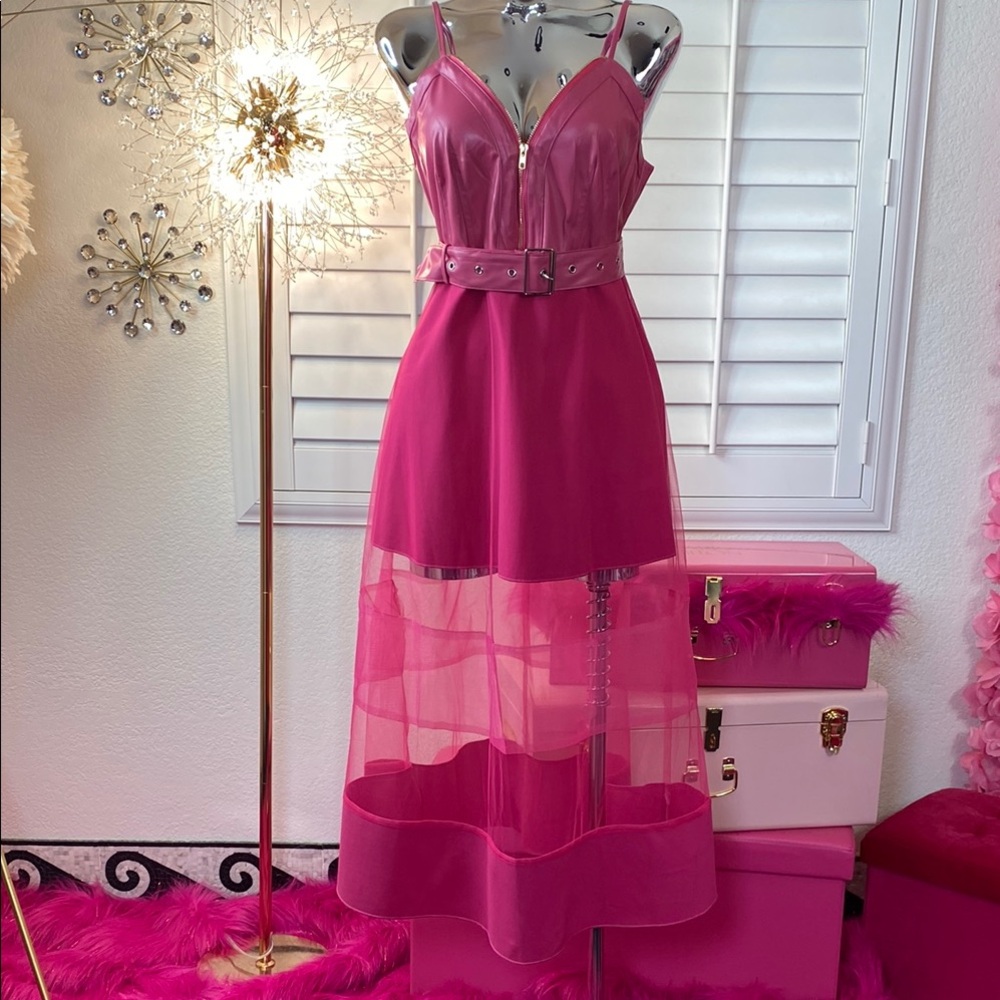 Barbie Noir Mesh Bustier Dress